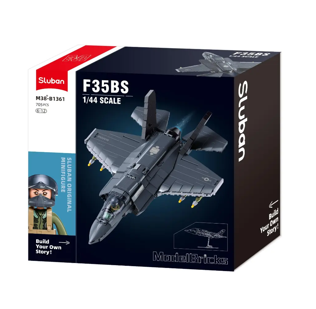 Sluban F-35BS Lightning Fighter Jet -  1/44 Building Brick Kit