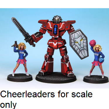 60mm tall robot holding a sword ...