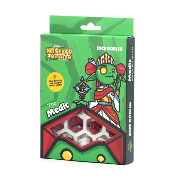 Dice Goblin The Medic - RPG Dice Set with Mini Dice Bag & Sticker