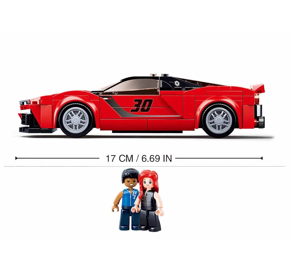 Sluban Italian Premium Red Sports Car - Famous Car Building Brick Kit
