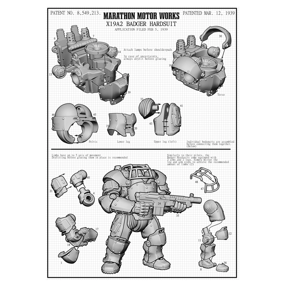 USA X19A2 Badger Hardsuits - Marcher Empires at War