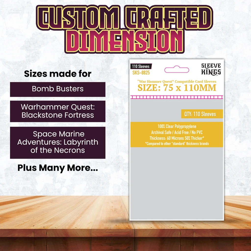 War Hammer Quest Compatible Sleeves -Sleeve Kings 75 x 110mm