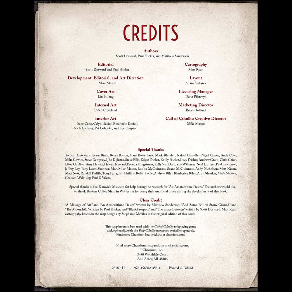 Call of Cthulhu Nameless Horrors 2nd Edition - Hardback