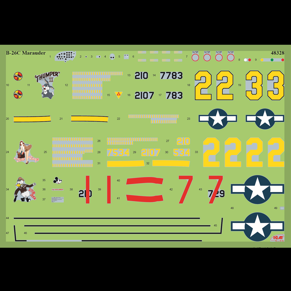 ICM B-26C-45 Marauder- 1:48 Scale WWII American Bomber Model Kit