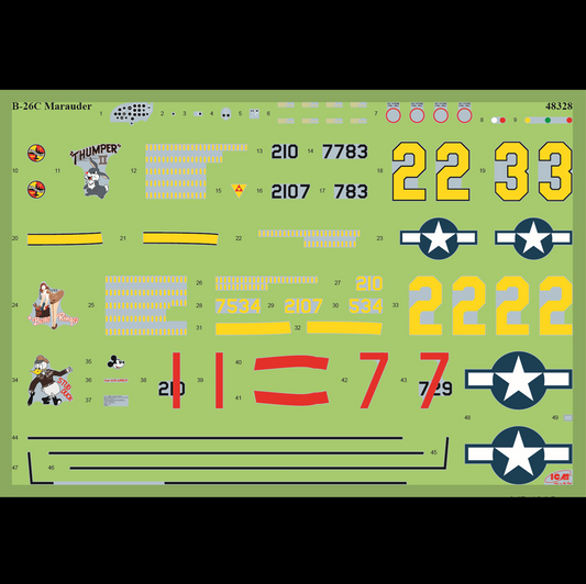 Model airplane kit box for B-26C...