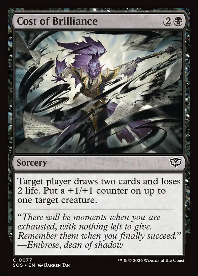 Cost of Brilliance Secrets of Strixhaven #077Card Front
