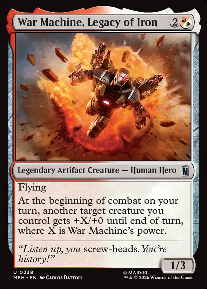 Marvel Superheroes War Machine, Legacy of Iron Card Front