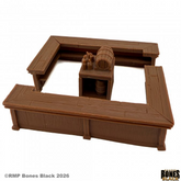 Brown plastic model of a bar set...
