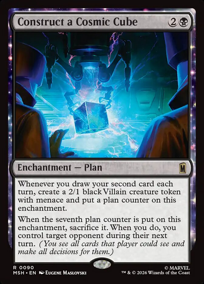 Marvel Superheroes Construct a Cosmic Cube Card Front