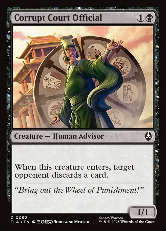 Corrupt Court Official Avatar The Last Airbender #092 MTG Single Card Front