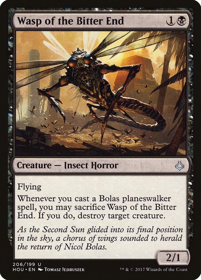 Hour of Devastation Wasp of the Bitter End #206 Card Front