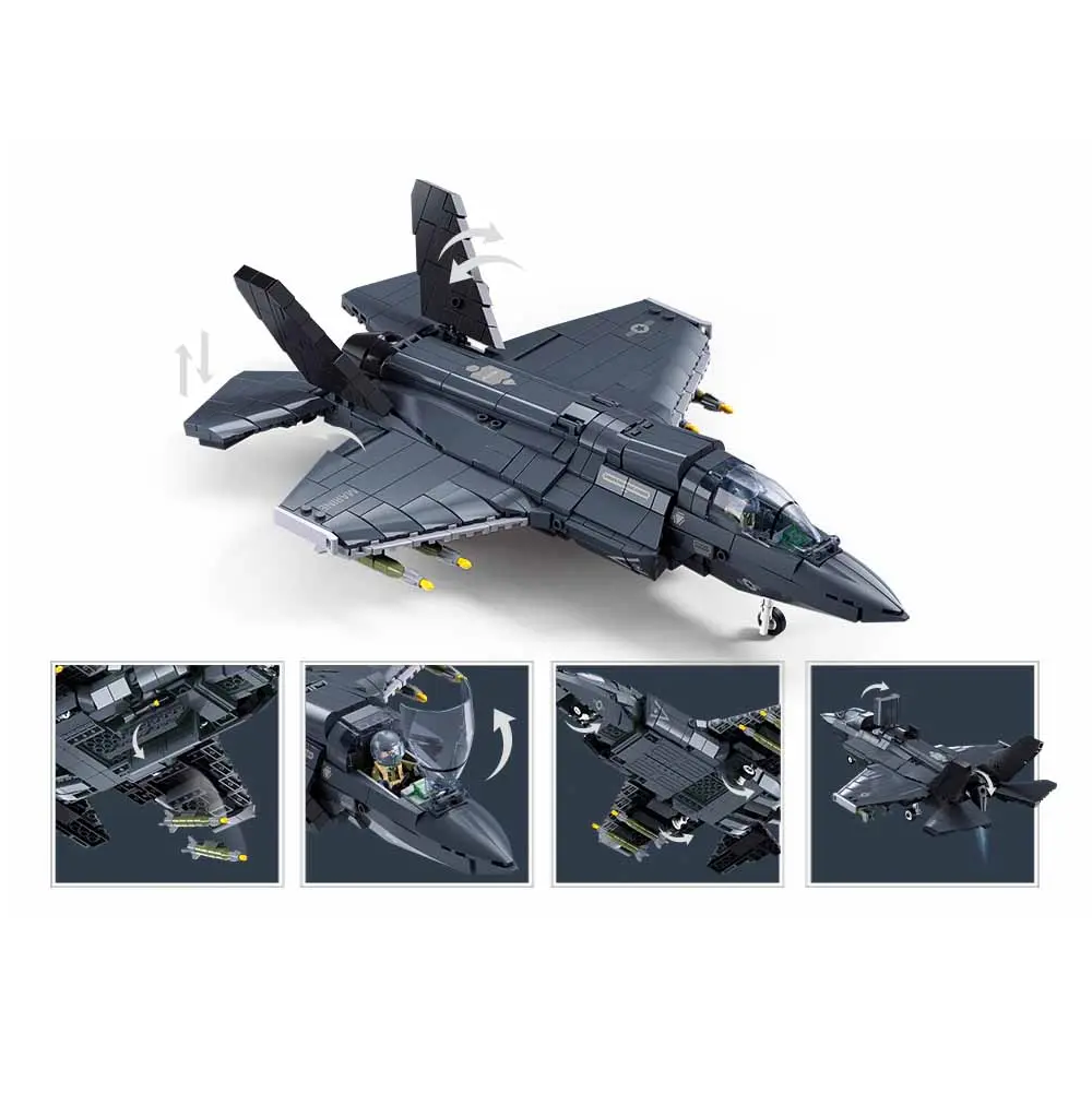 Sluban F-35BS Lightning Fighter Jet -  1/44 Building Brick Kit