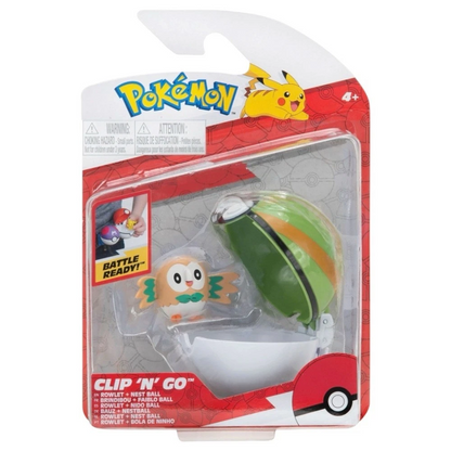 Pokémon Clip 'N' Go Rowlet Nest Ball Figure Set