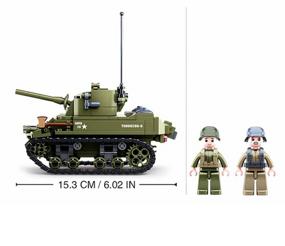 Sluban WW2 M5 Stuart Light Tank - Model Bricks Kit