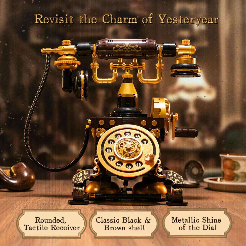Retro Rotary Telephone Brick Building Set - Pantasy