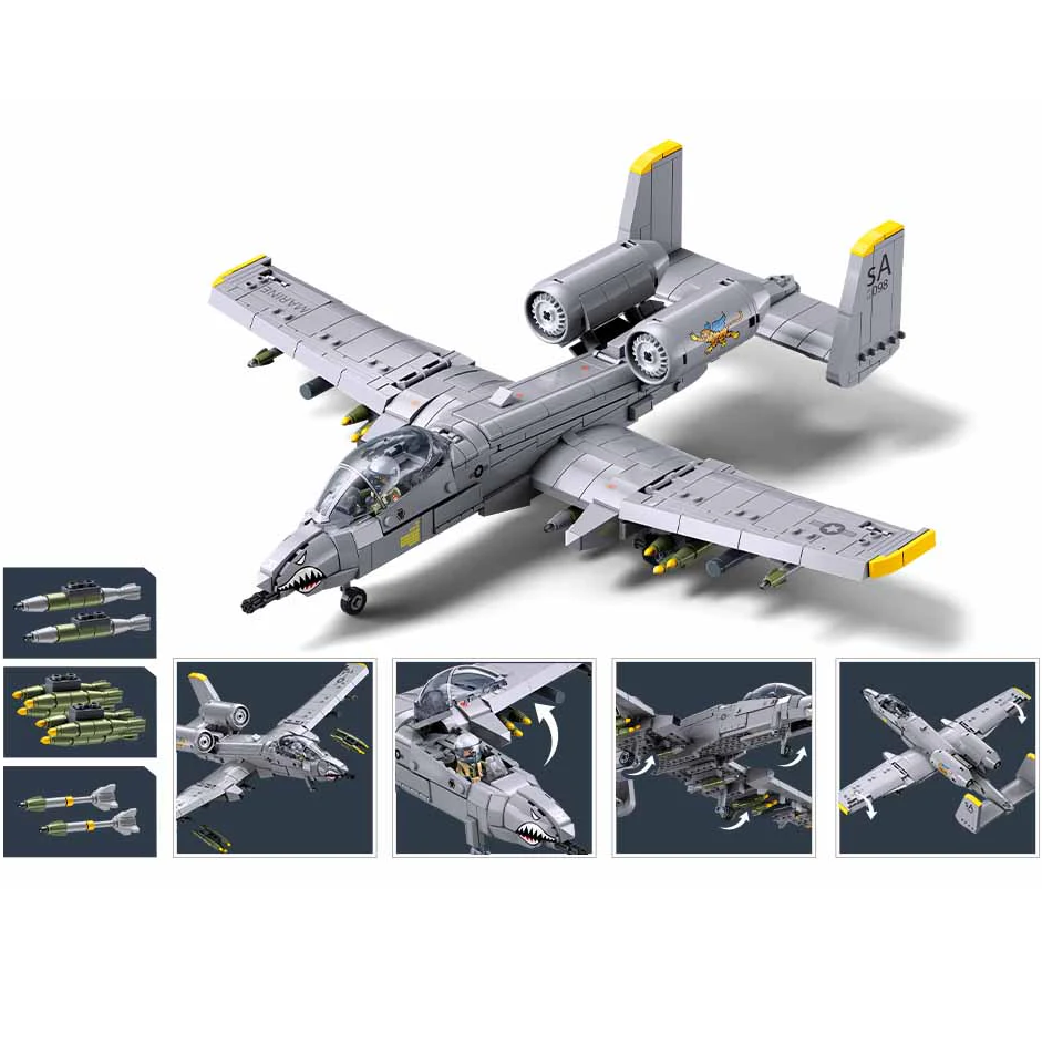 Sluban A-10CS Thunderbolt Tank Buster Fighter Jet -  1/44 Building Brick Kit
