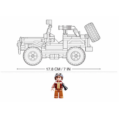 Sluban Red Raging Fire Jeep - Car Club Building Brick Kit