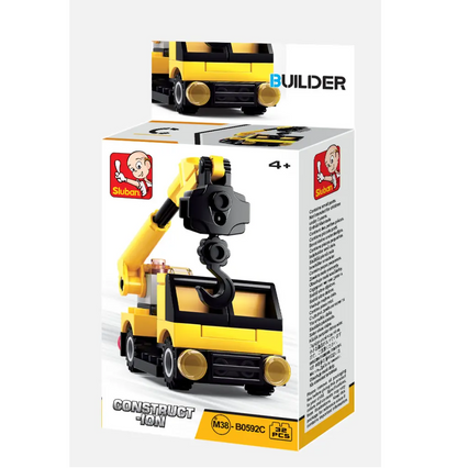 Sluban Construction Mini Building Brick Kit | 1 Random Construction Vehicle