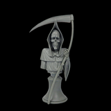Death Bust, approximately 135mm high resin bust representing Death from Terry Pratchett's Discworld holding his scythe for your painting table, RPGs, Tabletop gaming and miniature collection.