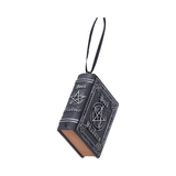 Book of Shadows Hanging Ornament by Nemesis Now. Crafted from polyresin and hand painted in a black and silver finish
