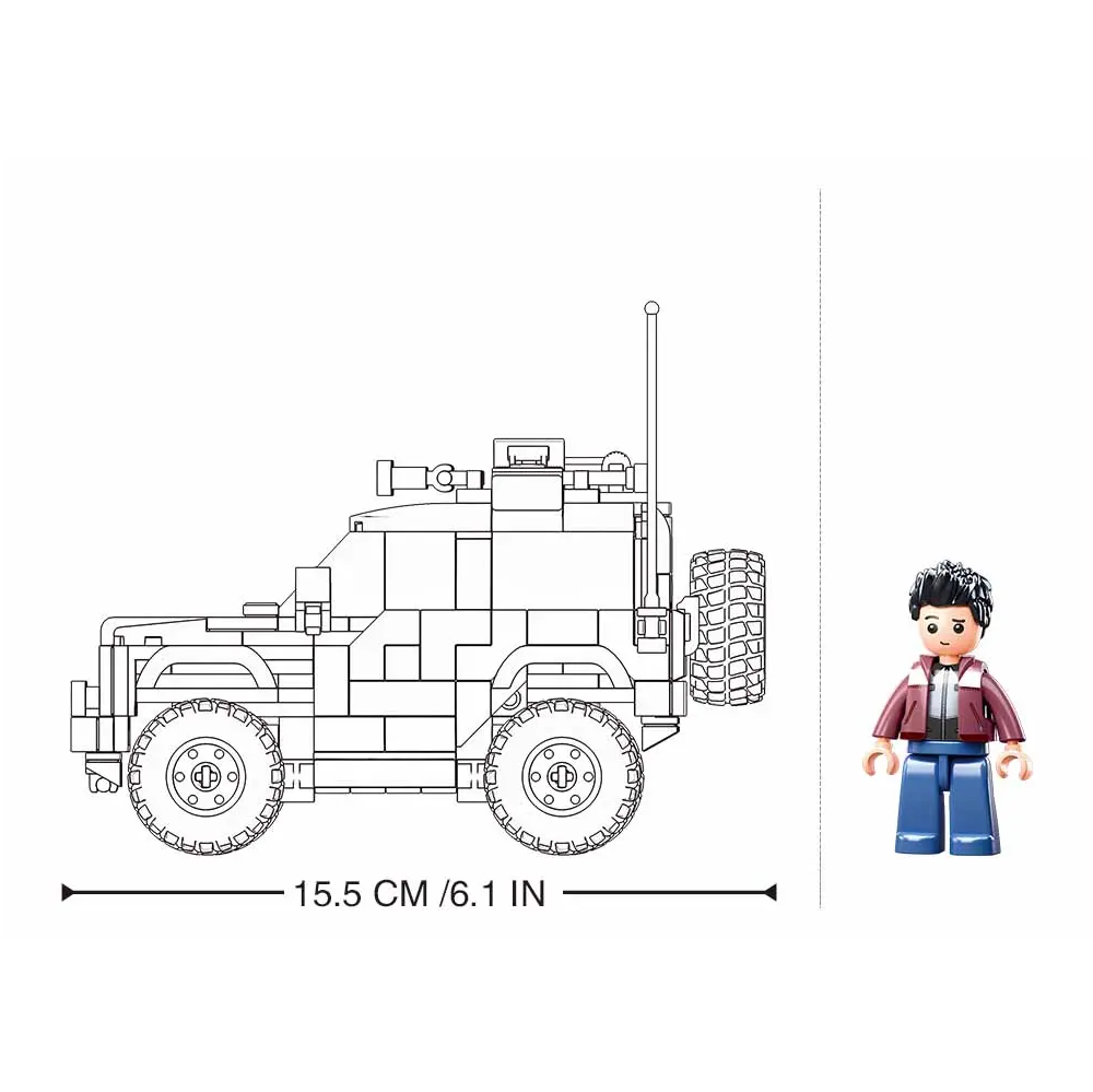 Sluban Orange Tank SUV - ORV Building Brick Kit