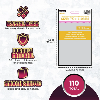 War Hammer Quest Compatible Sleeves -Sleeve Kings 75 x 110mm