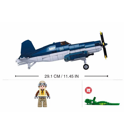 Sluban F4U Fighter Plane - WW2 Army Building Brick Kit