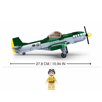 Sluban Mustang US Air Force Fighter Plane - WW2 Army Building Brick Kit