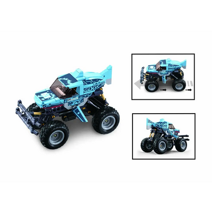 Sluban Off RoadBlue Shark Monster Truck - Building Brick Kit
