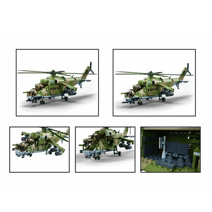 Sluban MI-24S Gunship 3-in-1 Helicopter - Model Bricks Kit
