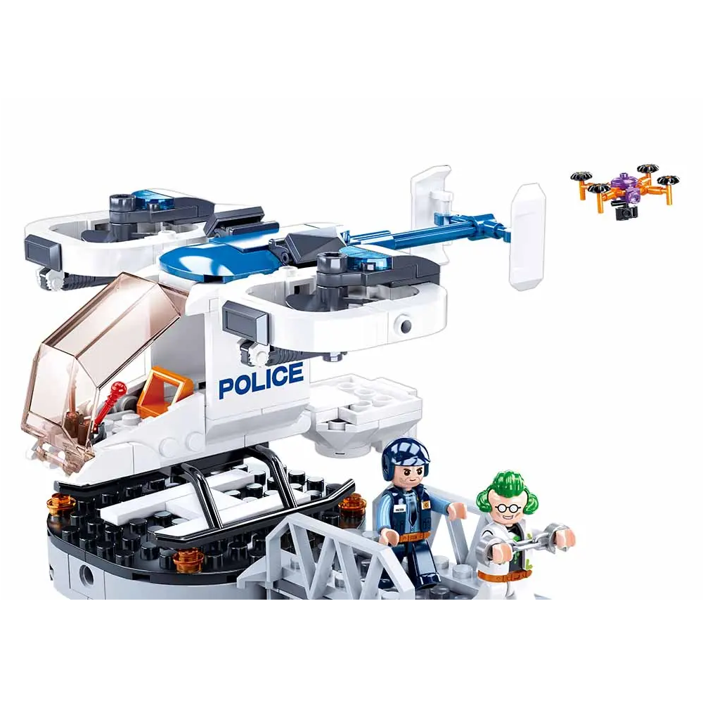 Sluban Police Armoured Transport Helicopter -  Building Brick Kit