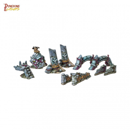 Land Of The Giants terrain set from Dungeon and Lasers is 5e compatible and has 23 pieces making it great for your tabletop games and dioramas.