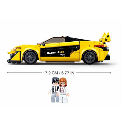 Sluban English Yellow Racing Car - Famous Car Building Brick Kit
