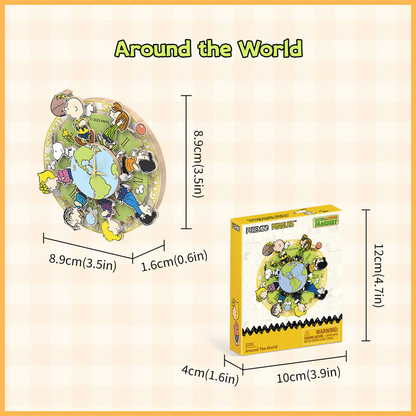 Peanuts Around the World Working Clock - Puremind Wooden Model Kit