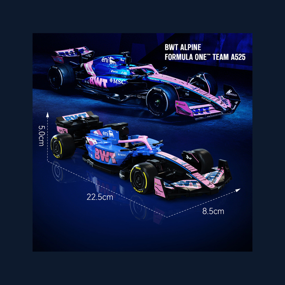 CaDA BWT Alpine F1 Team A525 Racing Car - 300 Piece Brick Model Kit