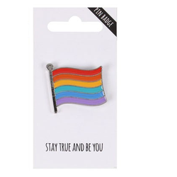 Stay True And Be You Flag pin badge.