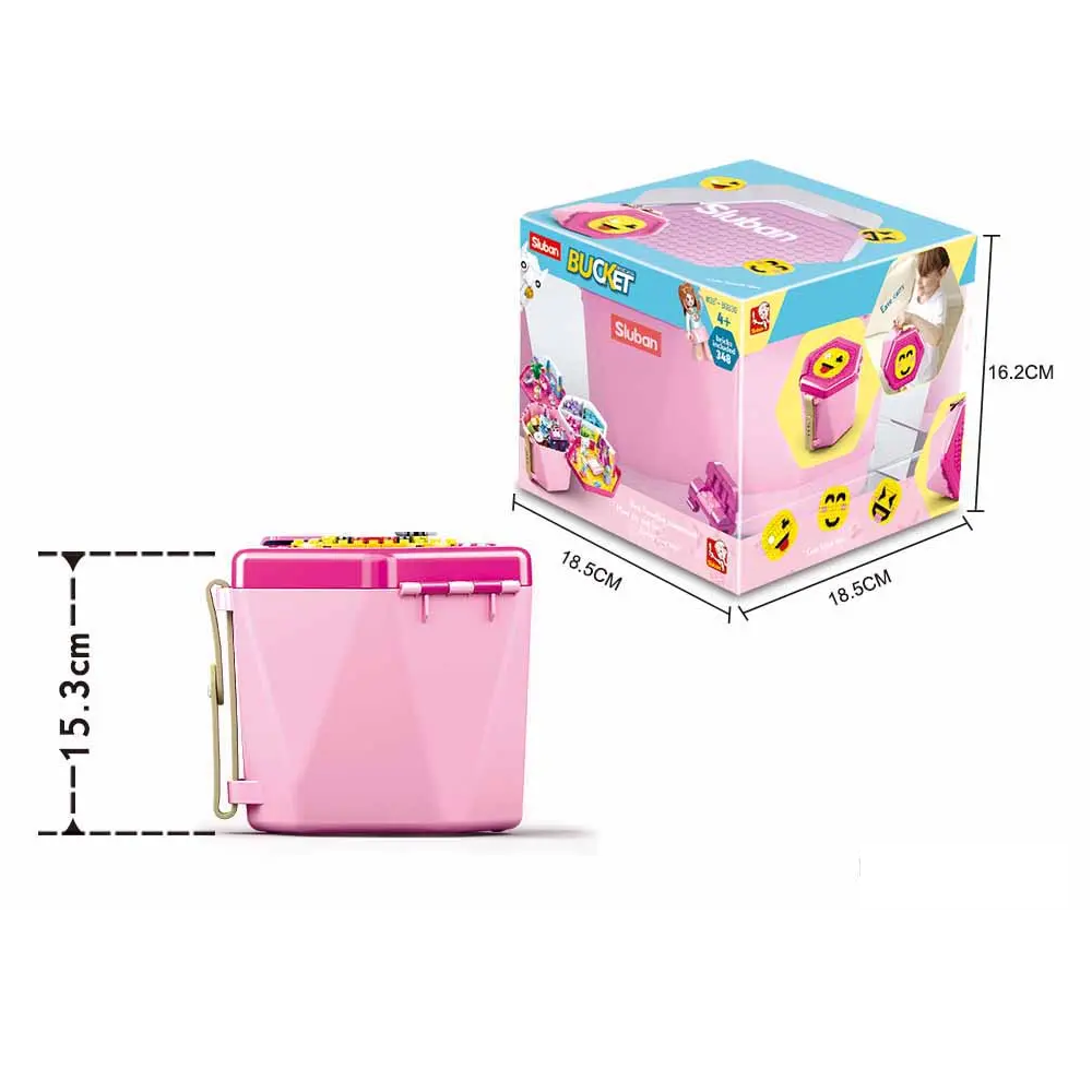 Sluban Pink Bricks Bucket  - Building Bricks