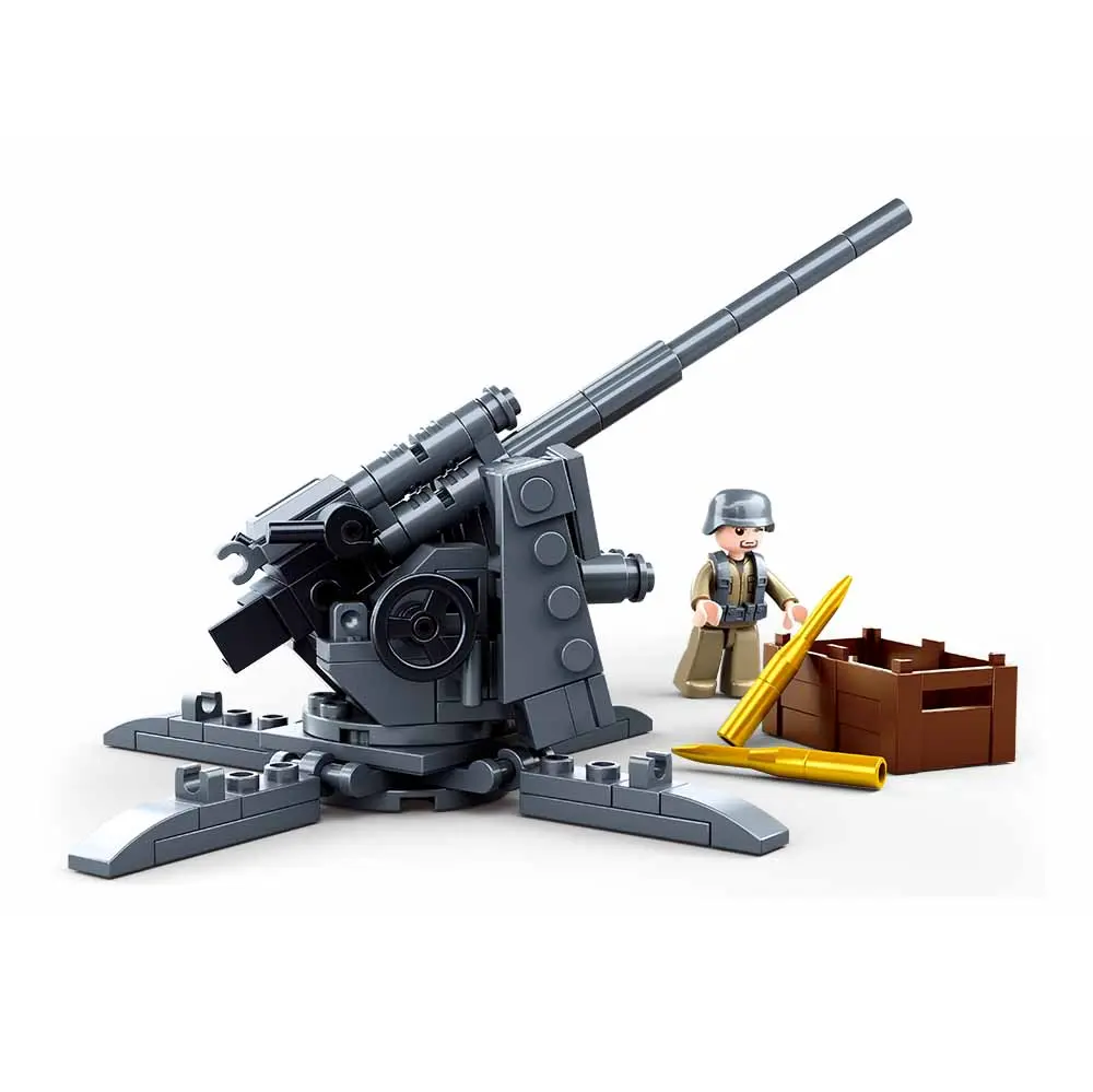 Sluban WW2 German 88MM Flak Anti Tank Fun - WW2 Army Building Brick Kit