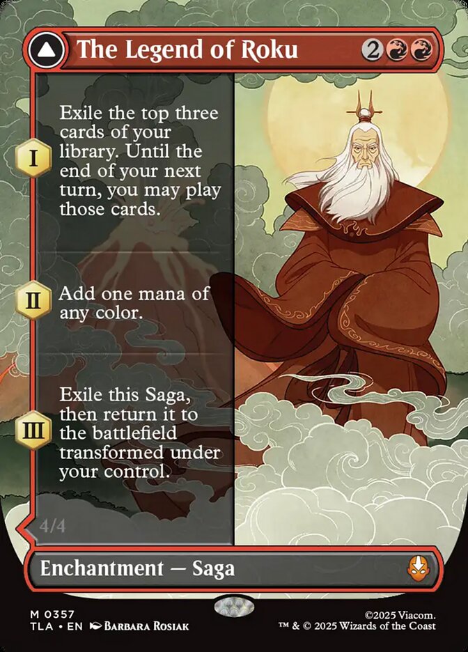 Borderless The Legend of Roku // Avatar Roku Avatar The Last Airbender #357 MTG Single Card Front