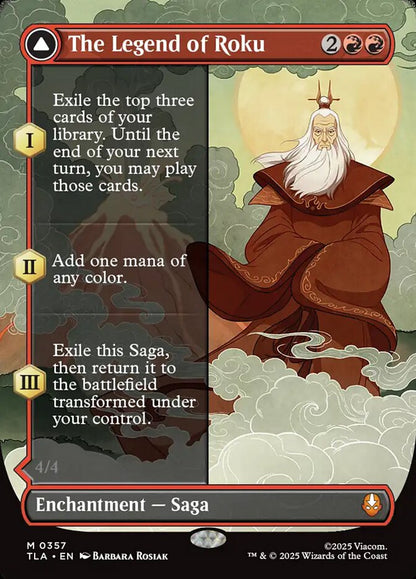 Borderless The Legend of Roku // Avatar Roku Avatar The Last Airbender #357 MTG Single Card Front