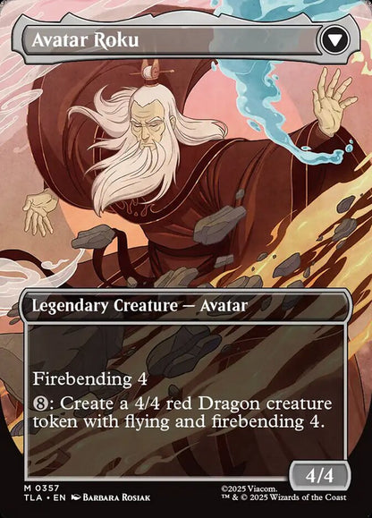 Borderless The Legend of Roku // Avatar Roku Avatar The Last Airbender #357 MTG Single Card Back