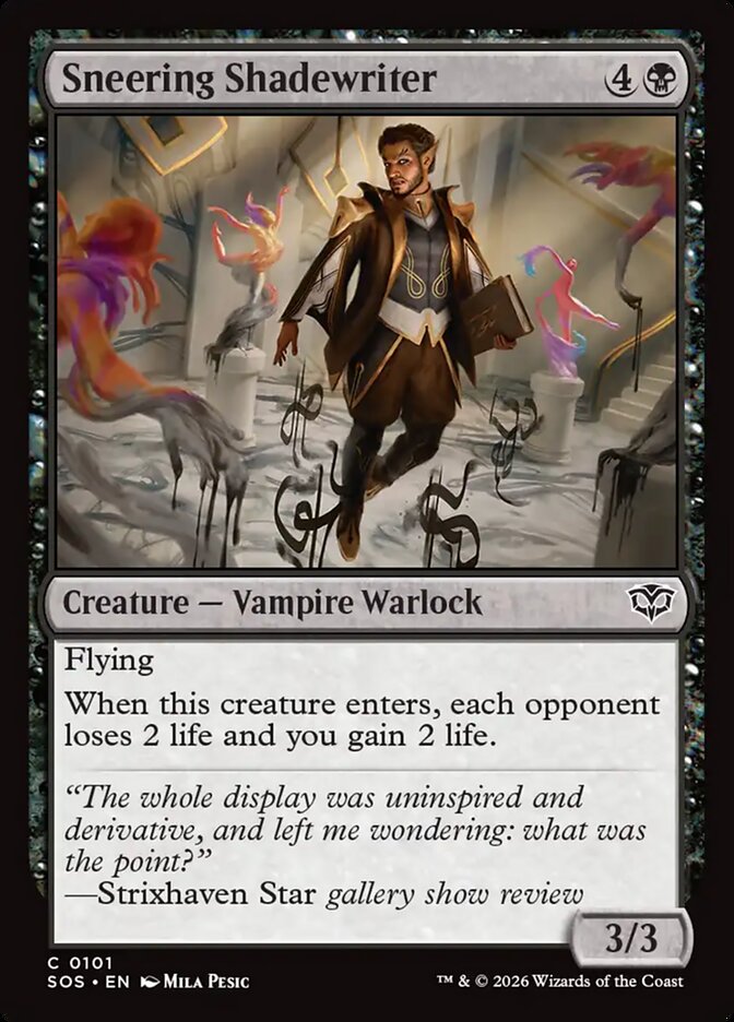 Sneering Shadewriter Secrets of Strixhaven #101Card Front