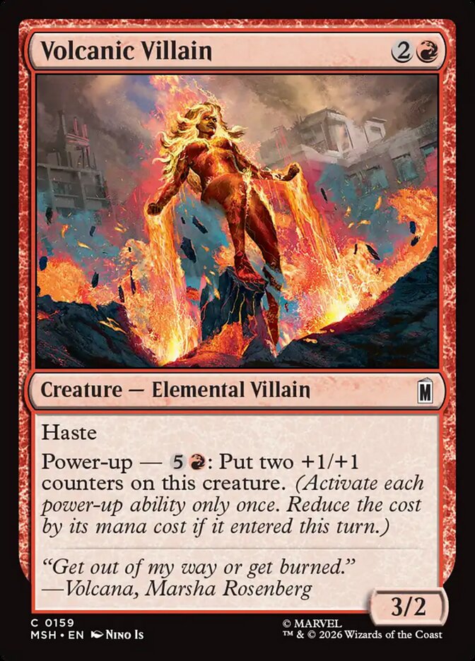 Marvel Superheroes Volcanic Villain Card Front