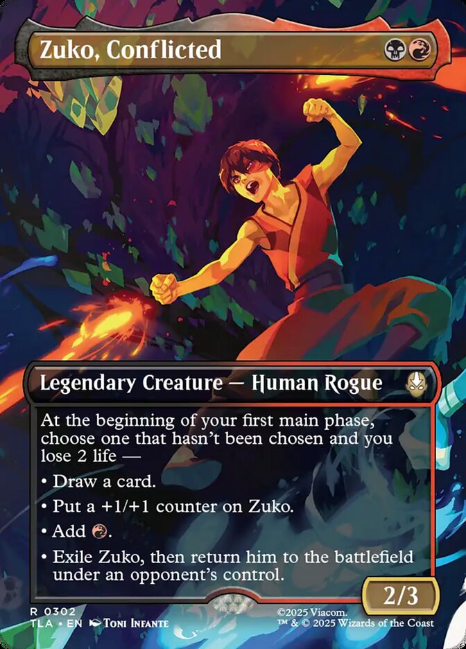 Borderless Zuko, Conflicted Avatar The Last Airbender #302 MTG Single Card Front