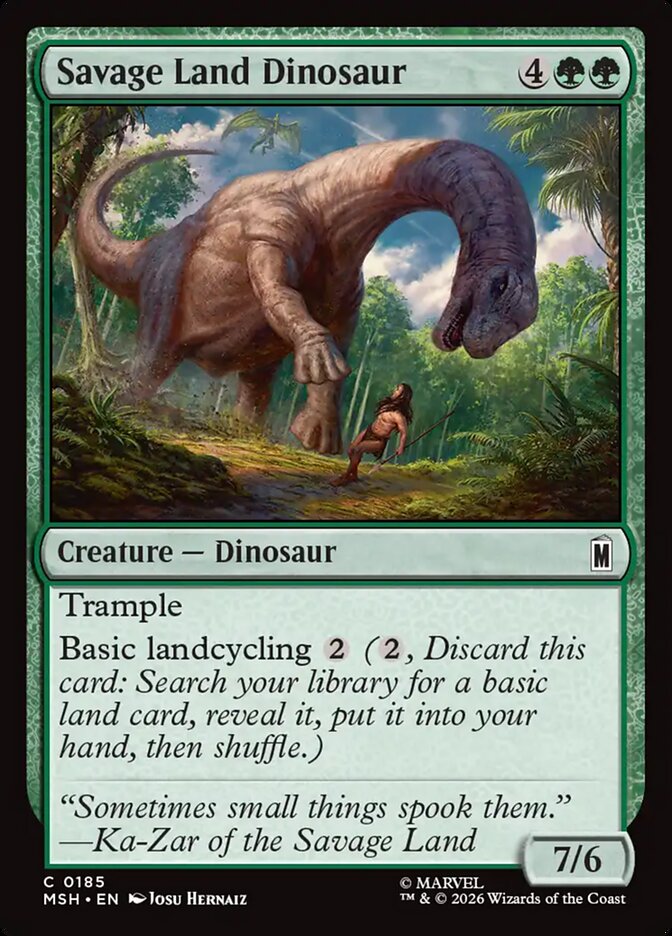 Marvel Superheroes Savage Land Dinosaur Card Front