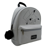 Pokémon Pikachu White Backpack. A fantastic white backpack with a black back featuring Pikachu with silver zips, adjustable straps and a fluffy pompom on the zip this practical bag is great for any Pokemon fan.
