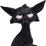 Kit a black cat figurine by Nemesis Now. A dozy posed black cat gazing upwards with an alluring stare and cute fangs peeking out of its mouth, a wonderful edition to your home décor or as a gift for a cat fan.