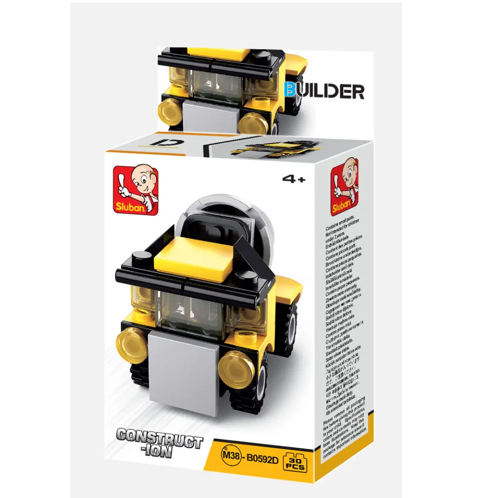 Sluban Construction Mini Building Brick Kit | 1 Random Construction Vehicle
