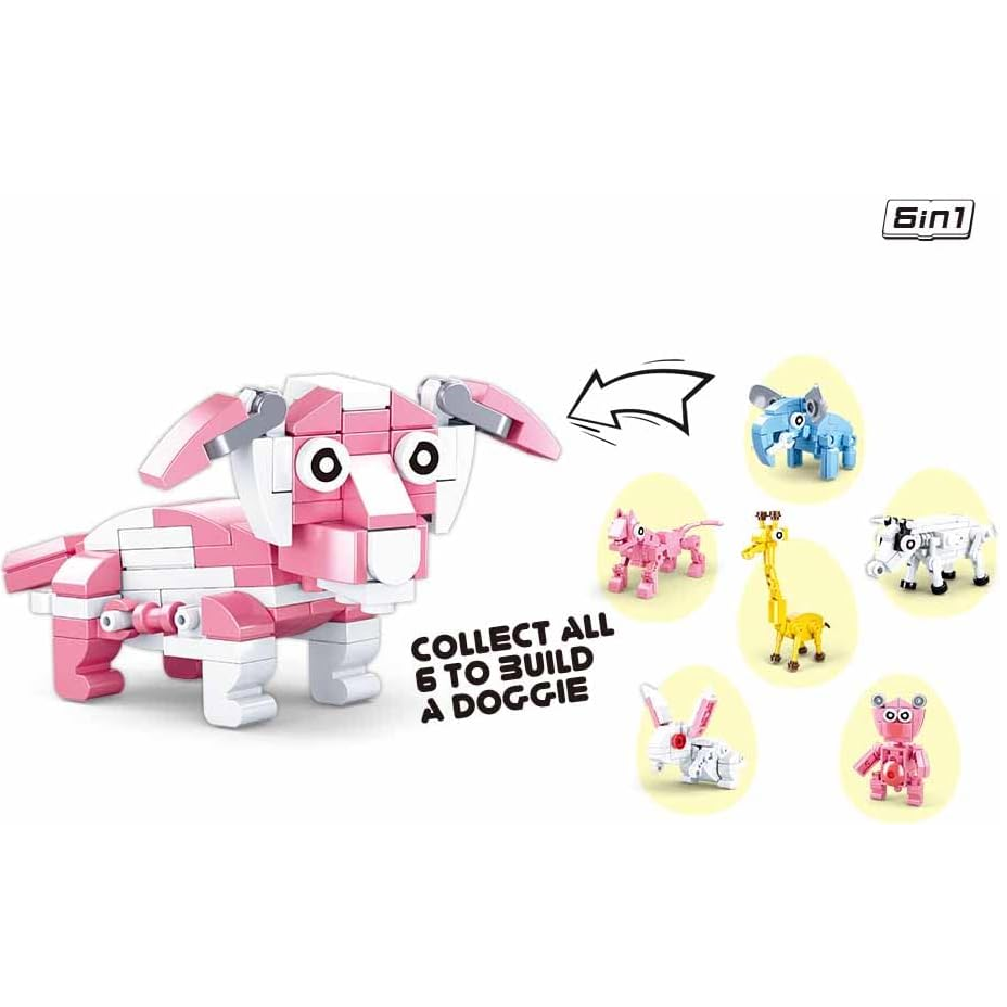 Sluban Qbricks Mammal Mystery Egg Building Brick Kit -1 Random Collectible Animal