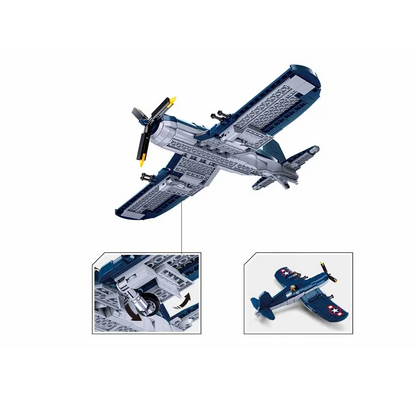 Sluban F4U Fighter Plane - WW2 Army Building Brick Kit